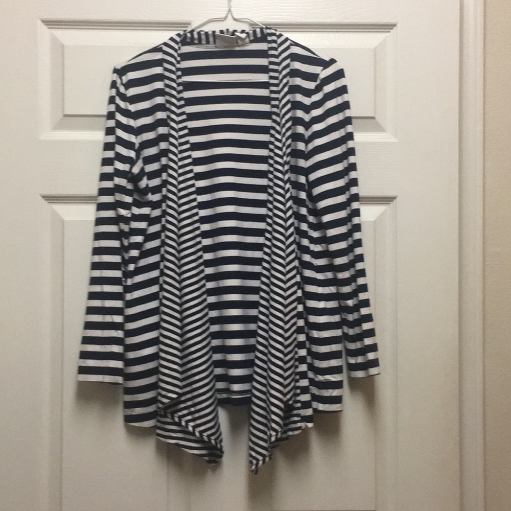 Navy and White Striped Jacket